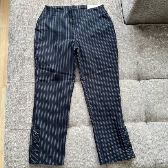 NWT Chico’s Brigitte Slim Leg Crop Striped Pants - Picture 2 of 8